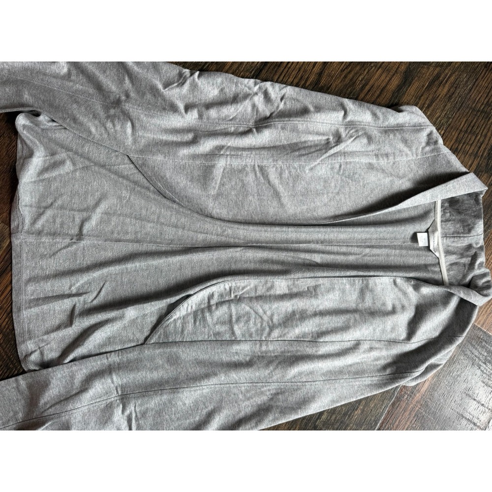 Christopher & Banks Womens Heather Gray Open Front Short Sleeve Cardigan Size M